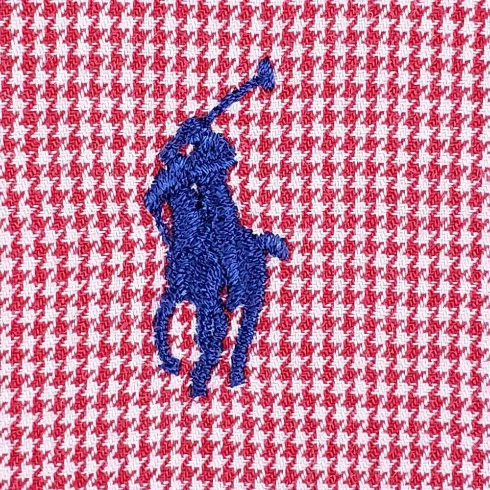 Polo Ralph Lauren Shirt Oxford Button Down LS Mens Size ? Red Houndstooth